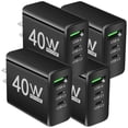 thumbnail image 1 of Cargador USB Carga Rápida DashBlack 4 Pzas 3 Puertos USB 5V 2.4A Max 40W 100-240V 50-60Hz Negro., 1 of 1