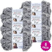 Red Heart Boutique Fur Yarn - Smoke, Multipack of 6
