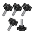 thumbnail image 1 of Uxcell 5-Pack de perillas de sujeción en estrella, tornillo de ajuste manual 1/4"-20 x 16mm para maquinaria, electrónica, muebles y base de paraguas [Negro], 1 of 1