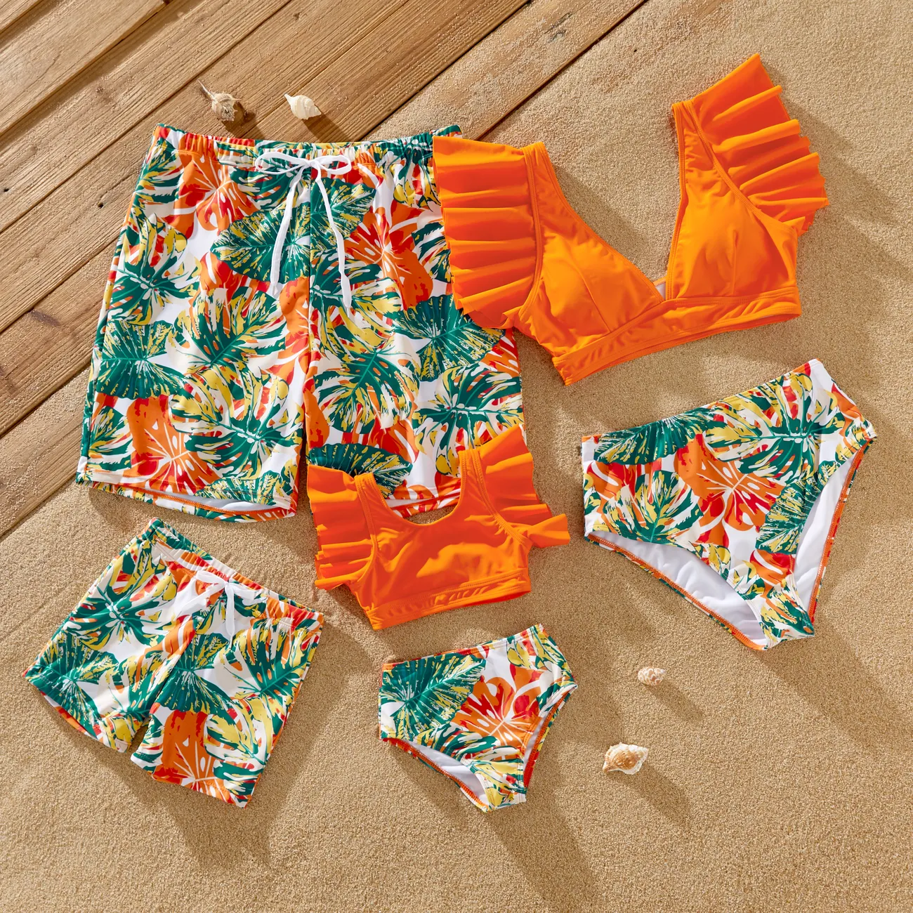 Maillot De Bain Famille PatPat – Bikini Deux Pièces Tropical Hawaï Mère-Fille Plage Été