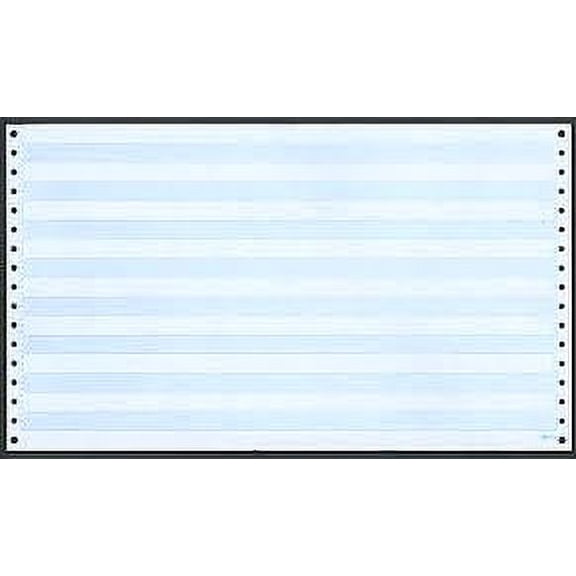 C23 14 7/8 x 8.5 in. 2-Part Carbonless Forms White w. 1/2 In. Blue Bars