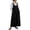 Black, variant on Women Denim Jumper Dress with Adjustable Ties Button Front Pocket Denim Bib Overall Cotton Jean Maxi Pinafore Dress
