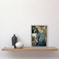 thumbnail image 2 of Russian Blue Cat with Autumn Plants and Floral Pattern Fur Coat Modern Silkscreen Illustration Artwork Framed Wall Art Print A4, 2 of 4