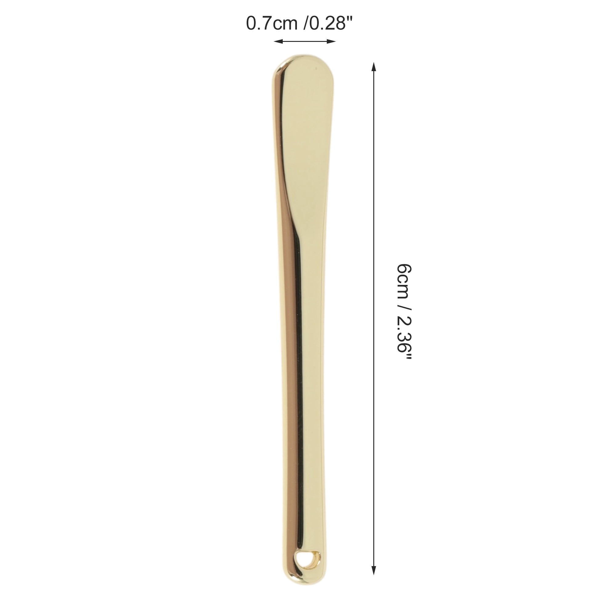 Unique Bargains Round Handle Mini Makeup Cosmetic Spoon 2pcs Gold Tone