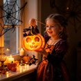 thumbnail image 4 of Lilixerw Halloween Pumpkin Lantern Decoration, Hanging Projection Light Kit with Witch Figure Accent, for Indoor Wall, Window and Party Setup, 14.17x7.09 inch, 4 of 6