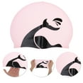 thumbnail image 3 of Unique Bargains 1 Pc Silicone Whales Pattern Swim Cap Black Pink, 3 of 5