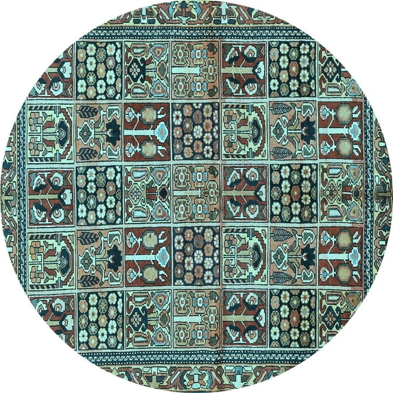 Ahgly Company Indoor Round Persian Light Blue Traditional Area Rugs, 5' Round