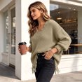 thumbnail image 5 of Fewfanhot Sweaters for Women Oversized Long Sleeve V Neck Ripped Cozy Warm Knitted Winter Pullover Sweaters, 5 of 8