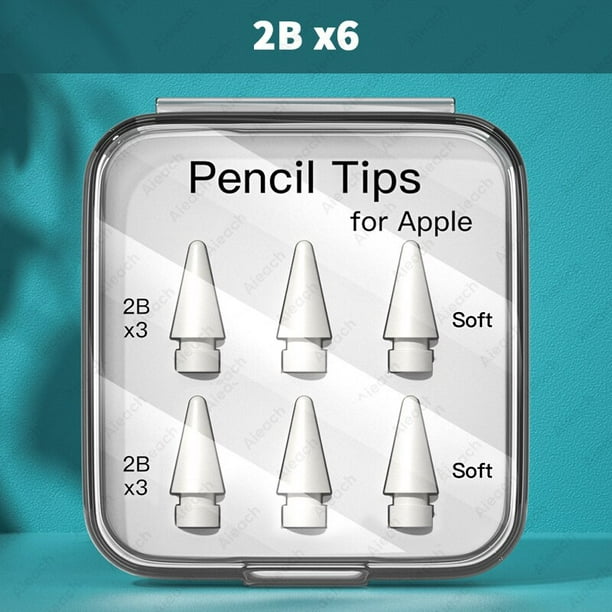 Puntas de lápiz para Apple Pencil 1st 2ª generación doble capa 2B & HB y punta fina para Apple Pencil Nib, suficiente para 4 años de uso