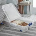 thumbnail image 4 of Sterilite 62 Liter Wheeled Latch Box, Small Clear Plastic Storage Bin with Lid, Blue Latch, 4 of 9