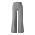 thumbnail image 6 of Bzdzmqm Women's Corduroy Wide Leg High Waisted Pants with Pockets Loose Casual Long Trousers Streetwear Office Basic Lounge Bottoms, Gray XL, 6 of 8