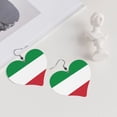 thumbnail image 5 of Leather Heart Earrings Dangle For Women Flag Of Italy Love Earrings Drop For Women, 5 of 6