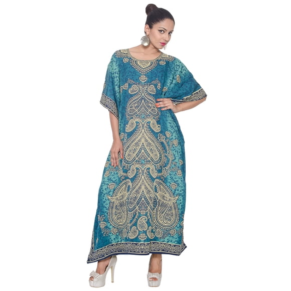Women’s Full Length Kaftans Plus Size Caftan Dress Evening Gown Party Summer Beach Sundress Kimono Sleeve Casual Dresses