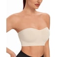 thumbnail image 3 of Sujetador bandeau sin tirantes y sin aros para mujer, sujetador tipo bralette con relleno, sujetador de tubo sin costuras con tirantes transparentes, 3 of 5
