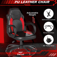 thumbnail image 5 of YERAIRR Red and Black Gaming Chair for Adults and Teens, PU Leather, Adjustable Height, 360° Swivel, 300 lb Capacity, 5 of 12