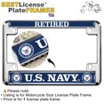 thumbnail image 2 of [Officially Licensed Product] - Motorcycle Metal License Plate Frame with United States Navy Retired, Eagle and Anchor Logo Design - Chrome, 2 of 7