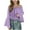 Purple., variant on Agkizg Summer Girls Casual Tops Fashion Long Sleeve Tops Off-the-shoulder Solid Color T Shirts Loose Fitting Ruffle Hem Cute Kids Clothes Tops