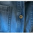 thumbnail image 7 of QATAINLAV Women's Long Sleeve Denim Jean Shirts Button Down Lapel Collar Shacket Business Casual Tops with Pockets Blue S, 7 of 7