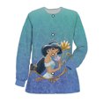 thumbnail image 1 of Women‘s Nurse Uniform Long Sleeve Printing Disney Princess Jasmine Pattern Nursing Uniform Shirt Jacket Doctor Work Medical Dres, 1 of 7