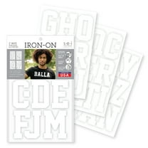 Sei 3 Inch Iron-On T-Shirt Letters, Sport Letter Flock Heat Transfers, White