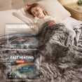 thumbnail image 3 of Electric Heated Throw Blanket 50"x60",Luxury Grey Faux Fur Electric Blanket,Fast Heating Soft Fluffy Thick Electric Blanket with 5 Heating Levels & 10H Auto Off, 3 of 7