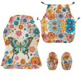 thumbnail image 3 of SEANATIVE Gaming Chair Covers 4 Piece Set, Computer Chair Slipcovers with Armrest Cover Stretchable Elastic Machine Washable Office Armchair Seat Protector, Boho Butterfly Daisy Flower Beige, 3 of 7
