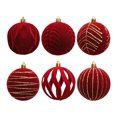 thumbnail image 2 of Velvet Christmas Ball Hanging Ornaments Sets 6 Pieces for Christmas Tree Decorations, Multi-Color Shatterproof Ball for Holiday Party Wedding Decoration 3.15Inch Red, 2 of 6