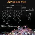 thumbnail image 4 of 2 Pack RGB Color Changing LED Icicle Lights For Outside House With 42-Key Remote,26FT LEDs Hanging Twinkle Christmas String Lights For House Roof Halloween Xmas,43 Modes,Timer,Holiday Presets,IP54, 4 of 10