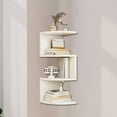 thumbnail image 4 of Allowith Corner Shelf, Wall Mounted Floating Shelf, Zigzag Corner Shelf Unit, Space-Saving, for Kitchen, Living Room, Bedroom, Boho Style, 4 of 6