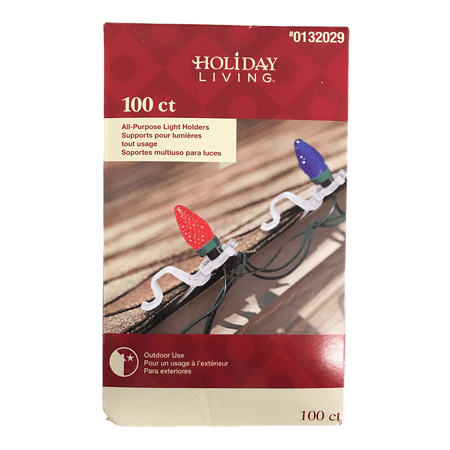 Holiday Living 100 count / 2 Packs  Plastic Light Hanging Kit