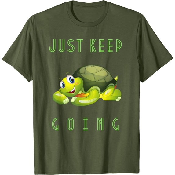 Just Keep Going Cute Turtle Tortoise Motivational Inspire T-Shirt