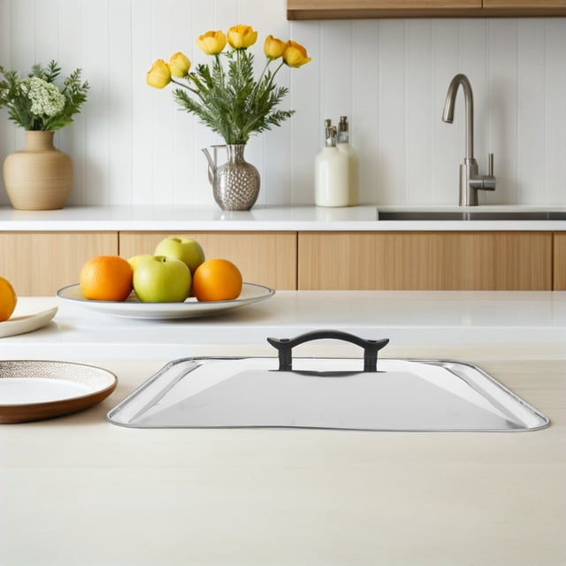 WHAMVOX Cubierta De Olla De Acero Inoxidable Plata Para Cocina Con Protección Anti Salpicaduras