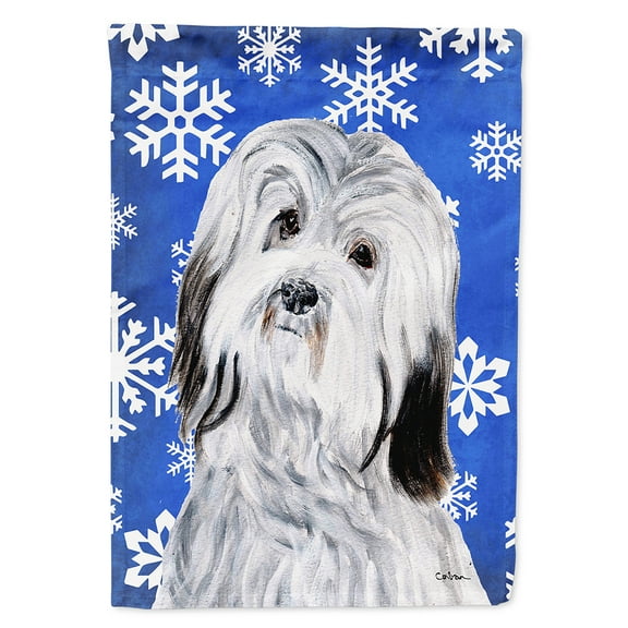 Havanese Winter Snowflakes Garden Flag