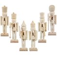thumbnail image 1 of Juego de 6 cascanueces de Navidad de madera de 12 cm, muñeca de madera para niños, kit de bricolaje con pigmento, pincel de patrón, patrón aleatorio para muñecas de Navidad, festival, regalo, 1 of 4