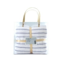 Clearance！Guanhe Turkish Beach Towels Oversized Striped Coral Velvet Bath Towel, Highly Absorbent Quick Drying Swimming Pool Accessories 27.6''x55''(Gray)