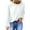 White, variant on Women's Long Sleeve Tops Casual Crewneck Keyhole Back Solid Color Loose Blouse T Shirts Tunics with Smocked Cuffs