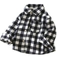 thumbnail image 4 of CAICJ98 Toddler Kids Flannel Shirt Jacket Plaid Long Sleeve Lapel Button Down Shacket Baby Fall Winter Coat for Boys Girls (Dark Gray,9-10 Years), 4 of 4