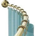 thumbnail image 1 of Rustproof Curved Shower Curtain Rod, No Drill Tension or Permanent Mount Adjustable Curved Shower Rod for Bathroom, Easy Install, Rounded for Extra Room, 50 to 72 Inches, Gold, 1 of 5
