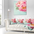 thumbnail image 3 of Designart Peony Flowers on Blue Background - Floral Throw Pillow - 18x18, 3 of 5