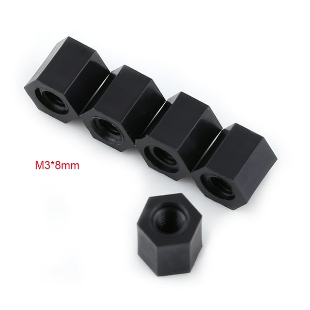 Oubit Pilier Hexagonal, 100pcs Noir PA66 M3 Femelle Entretoise Filetée Haute Performance