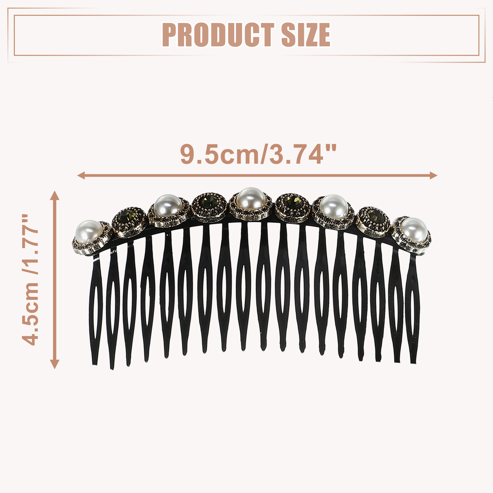 Unique Bargains 5pcs Rhinestone Side Hair Comb with Vintage Faux Pearl for Women Brides