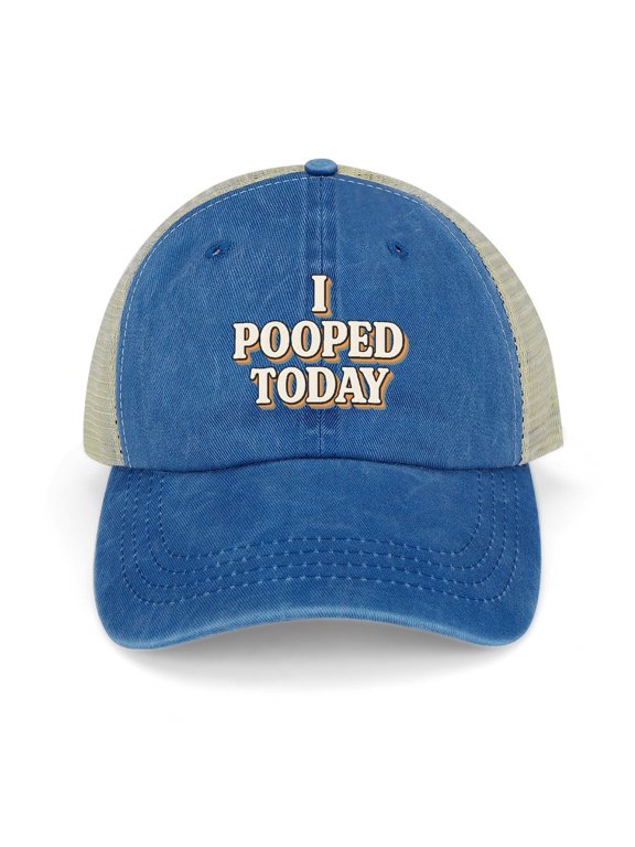 I Pooped Today Dark Blue Baseball Cap for Men Women, Adjustable Snapback Hats Trucker Hat