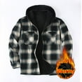 thumbnail image 5 of purcolt Men's Sherpa Lined Plaid Flannel Shirt Jacket with Hood Button Down Slim Hoodies Winter Warm Outerwear Coat with Pockets, 5 of 8