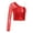 Red, variant on Sholeno Kids Girls Shiny Metallic Crop Top Long Sleeve Tank Top T-shirt Dance Leotard Gymnastic Hip Red 10
