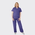 thumbnail image 3 of SPECTRUM UNIFORMS Scrub Tops Medical Unisex V-Neck Yoga Soft Fabric Medical Professionals Hospital and Lab Workwear Nurse Top Purple, 3 of 5
