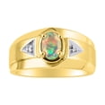 thumbnail image 1 of RYLOS Men's Rings 14K Yellow Gold Classic 7X5MM Oval Gemstone & Diamond Ring Opal October Birthstone Rings For Men, Gold Rings Size 8, 1 of 6