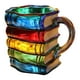 thumbnail image 3 of Taza de café con forma de libro apilado, taza pintada, multifuncional, original, de colección. A, 3 of 9