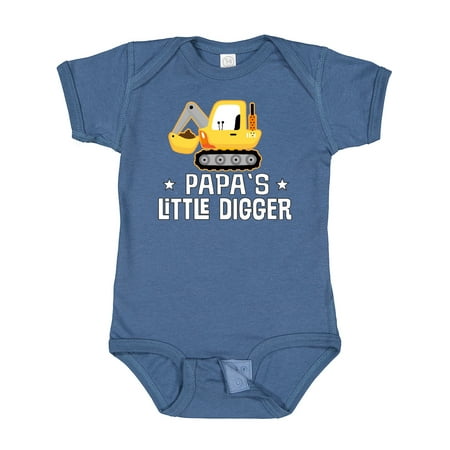 

Inktastic Papa Little Digger Construction Truck Gift Baby Boy Bodysuit