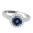 thumbnail image 6 of Mauli Jewels Engagement Rings for Women 1.25 Carat Halo Blue Diamond Engagement Ring Crafted 4 Prong-Setting 14k Solid White Gold, 6 of 7
