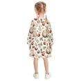 thumbnail image 3 of Girls' long-sleeved dress Rabbit Leaf Red Fruit Girls' A-line dress with ribbed cuffs Soft and comfortable, 3 of 6